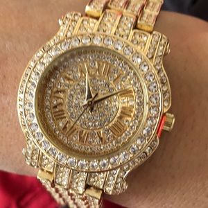 Women’s iced out lab diamonds watch